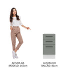 Gabinete Bajo 40 cm 3 Cajones Sin Encimera Blanco/Gris Agata Madesa