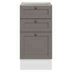 Gabinete Bajo 40 cm 3 Cajones Sin Encimera Blanco/Gris Vik Madesa