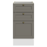 Gabinete Bajo de Cocina 40 x 60 cm 3 Cajones (Sin encimera) Blanco/Gris Vik Madesa