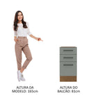 Gabinete Bajo 40 cm 3 Cajones Sin Encimera Marrón/Gris Agata Madesa
