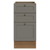 Gabinete Bajo de Cocina 40 x 60 cm 3 Cajones (Sin encimera) Marrón/Gris Vik Madesa