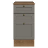 Gabinete Bajo de Cocina 40 x 60 cm 3 Cajones (Con Encimera) Marrón/Gris Vik Madesa