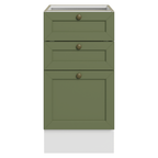 Gabinete Bajo 40 cm 3 Cajones Sin Encimera Blanco/Verde Vik Madesa