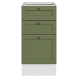 Gabinete Bajo de Cocina 40 x 60 cm 3 Cajones (Sin encimera) Blanco/Verde Vik Madesa
