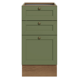 Gabinete Bajo de Cocina 40 x 60 cm 3 Cajones (Sin encimera) Blanco/Verde Vik Madesa