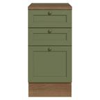 Gabinete Bajo 40 cm 3 Cajones Marrón/Verde Vik Madesa