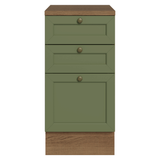 Gabinete Bajo de Cocina 40 x 60 cm 3 Cajones (Con Encimera) Marrón/Verde Vik Madesa