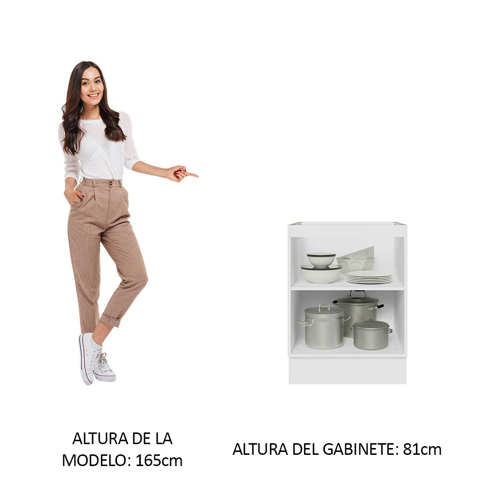Gabinete Bajo 60 cm 1 Puerta Sin Encimera Blanco Stella Madesa