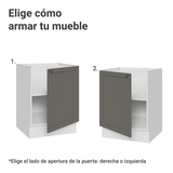 Gabinete Bajo de Cocina 60 x 60 cm 1 Puerta (Sin encimera) Blanco/Gris Vik Madesa