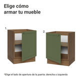 Gabinete Bajo de Cocina 60 x 60 cm 1 Puerta (Sin encimera) Marrón/Verde Vik Madesa