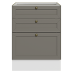 Gabinete Bajo 60 cm 3 Cajones Sin Encimera Blanco/Gris Vik Madesa