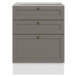 Gabinete Bajo de Cocina 60 x 60 cm 3 Cajones (Sin encimera) Blanco/Gris Vik Madesa