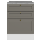 Gabinete Bajo 60 cm 3 Cajones Blanco/Gris Vik Madesa