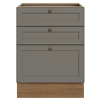 Gabinete Bajo 60 cm 3 Cajones Sin Encimera Marrón/Gris Vik Madesa