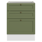 Gabinete Bajo 60 cm 3 Cajones Sin Encimera Blanco/Verde Vik Madesa