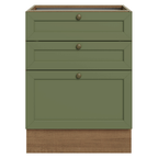 Gabinete Bajo 60 cm 3 Cajones Sin Encimera Marrón/Verde Vik Madesa