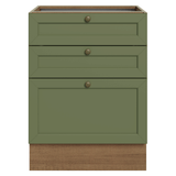 Gabinete Bajo de Cocina 60 x 60 cm 3 Cajones (Sin encimera) Marrón/Verde Vik Madesa