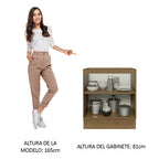 Gabinete Bajo 70 cm 2 Puertas Sin Encimera Marrón/Blanco Stella Madesa