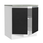 Gabinete Bajo 70 cm 2 Puertas Blanco/Negro Glamy Madesa