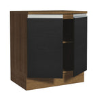 Gabinete Bajo 70 cm 2 Puertas Marrón/Negro Glamy Madesa