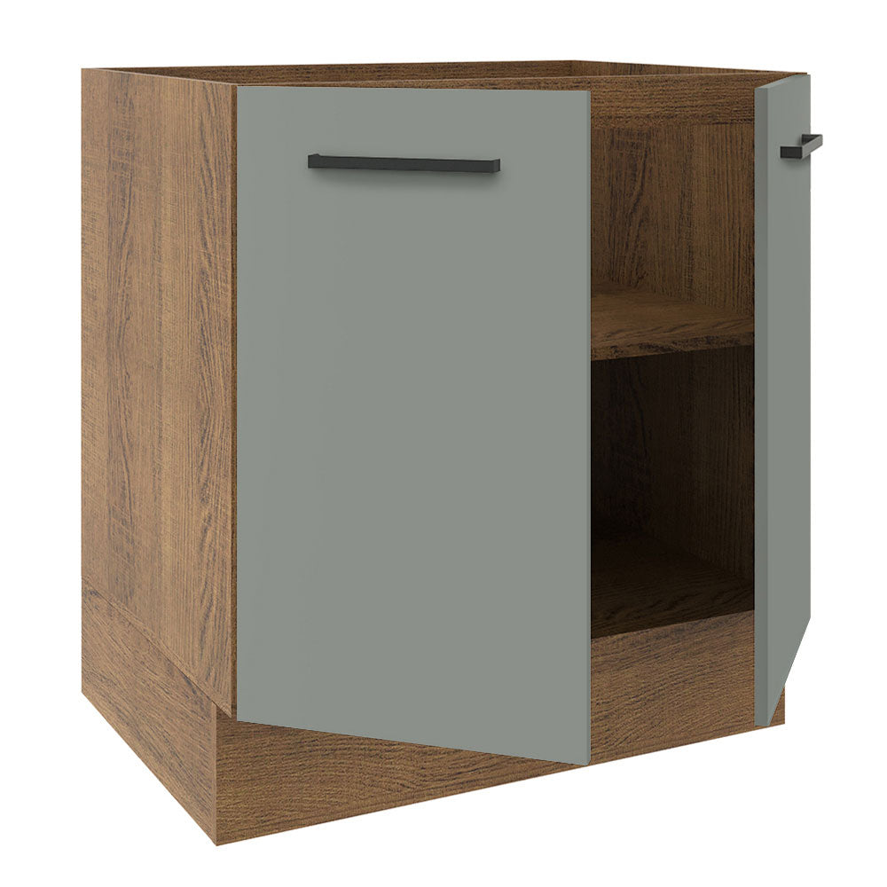 Gabinete Bajo 70 x 60 cm 2 Puertas (Sin Encimera) Marrón/Gris Agata