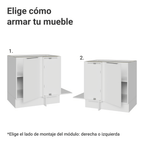 Gabinete Bajo Esquinero 80 cm 1 Puerta Sin Encimera Blanco Stella Madesa