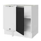 Gabinete Bajo Esquinero 80 cm 1 Puerta Sin Encimera Blanco/Negro Glamy Madesa