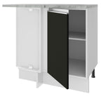 Gabinete Bajo Esquinero 102 cm 1 Puerta Blanco/Negro Glamy Madesa