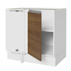 Gabinete Bajo Esquinero 80 cm 1 Puerta Sin Encimera Blanco/Marrón Glamy Madesa