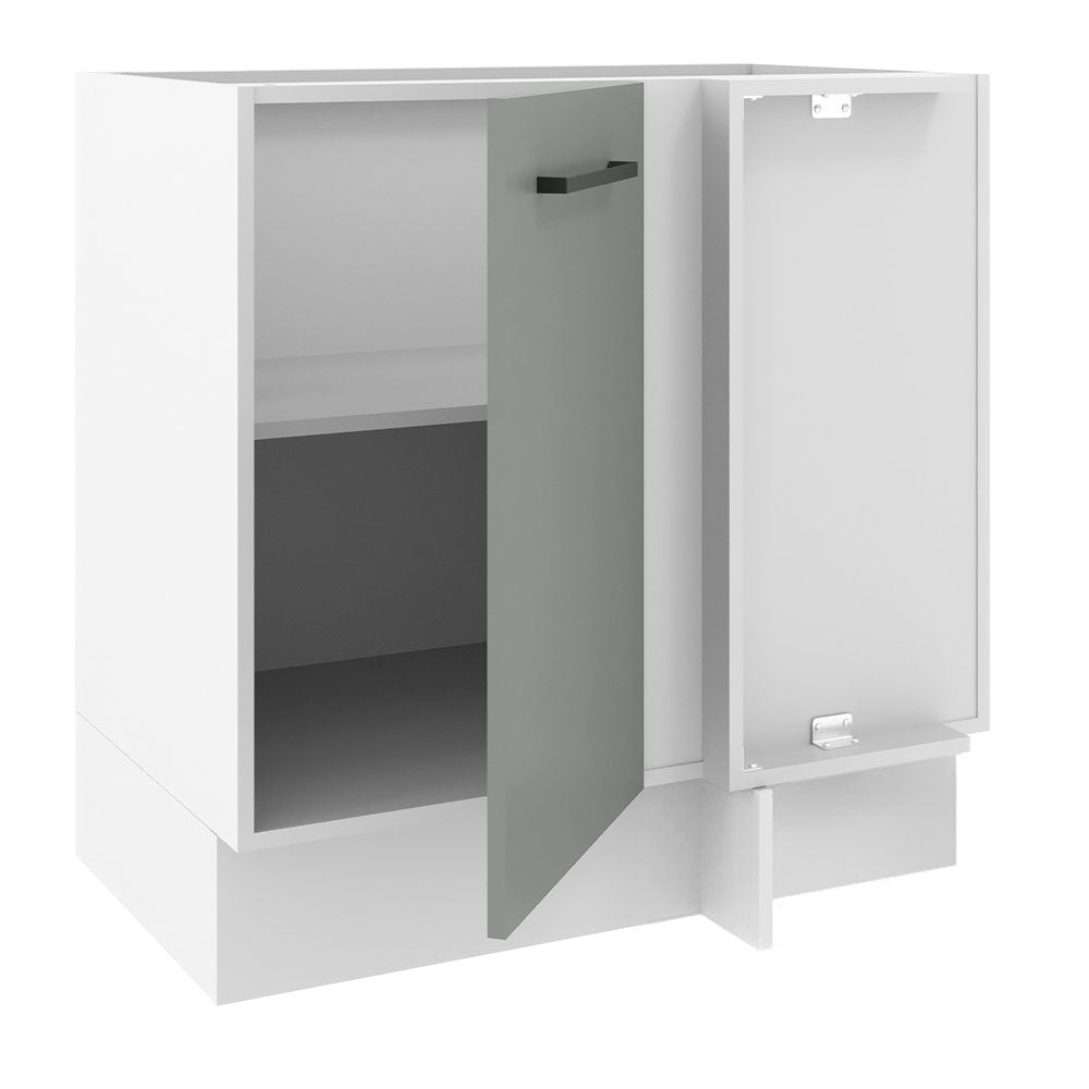 Gabinete Bajo de Esquina de Cocina 60 de Profundidad con 1 Puerta (Sin Encimera) Agata Blanco/Gris