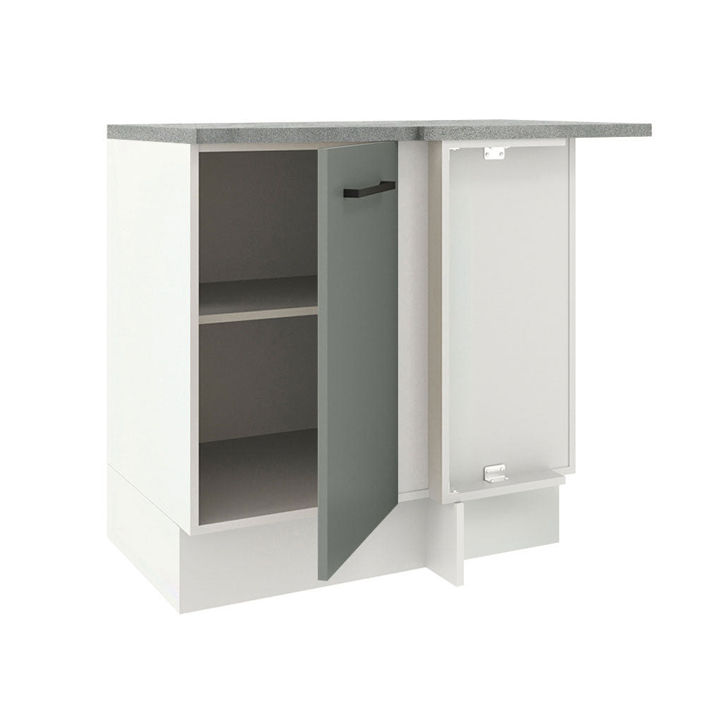 Gabinete Bajo Esquinero 102 cm 1 Puerta Blanco/Gris Agata Madesa