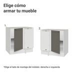 Gabinete Bajo Esquinero 80 cm 1 Puerta Sin Encimera Blanco/Gris Vik Madesa