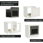 Gabinete Bajo para Horno de Empotrar 80 cm Sin Encimera Blanco Agata, Glamy y Lux Madesa
