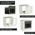 Gabinete Bajo para Horno de Empotrar 80 cm Blanco Agata, Glamy y Lux Madesa