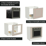 Gabinete Bajo para Horno de Empotrar 80 x 60cm Sin Encimera Blanco/Crema Agata, Glamy y Lux