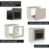 Gabinete Bajo para Horno de Empotrar 80 x 60cm Con Encimera Blanco/Crema Agata, Glamy y Lux