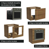 Gabinete Bajo para Horno de Empotrar 80 x 60cm Sin Encimera Marrón Agata, Glamy y Lux