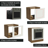 Gabinete Bajo para Horno de Empotrar 80 x 60cm Sin Encimera Marrón/Blanco Agata, Glamy y Lux