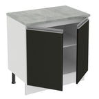 Gabinete Bajo 80 cm 2 Puertas Blanco/Negro Glamy Madesa