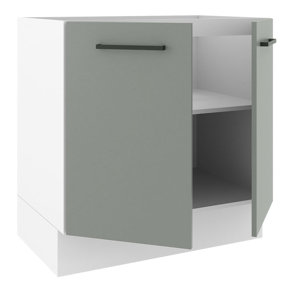 Gabinete Bajo 80 cm 2 Puertas Sin Encimera Blanco/Gris Agata Madesa