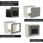 Gabinete Bajo para Horno de Empotrar 80 cm Blanco/Gris Agata Madesa