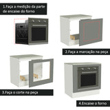 Gabinete Bajo para Horno de Empotrar 80 x 60cm Con Encimera Agata Blanco/Gris