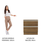 Gabinete Bajo 80 cm 2 Cajones Marrón Glamy Madesa