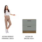 Gabinete Bajo 80 cm 2 Cajones Sin Encimera Marrón/Gris Agata Madesa
