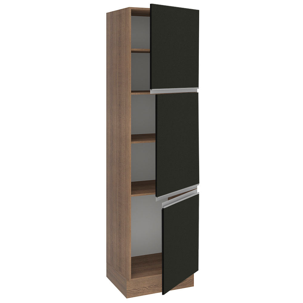Despensero 60 x 60 cm 3 Puertas Glamy Marrón/Negro