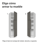 Despensero 60 cm 3 Puertas Blanco/Gris Vik Madesa