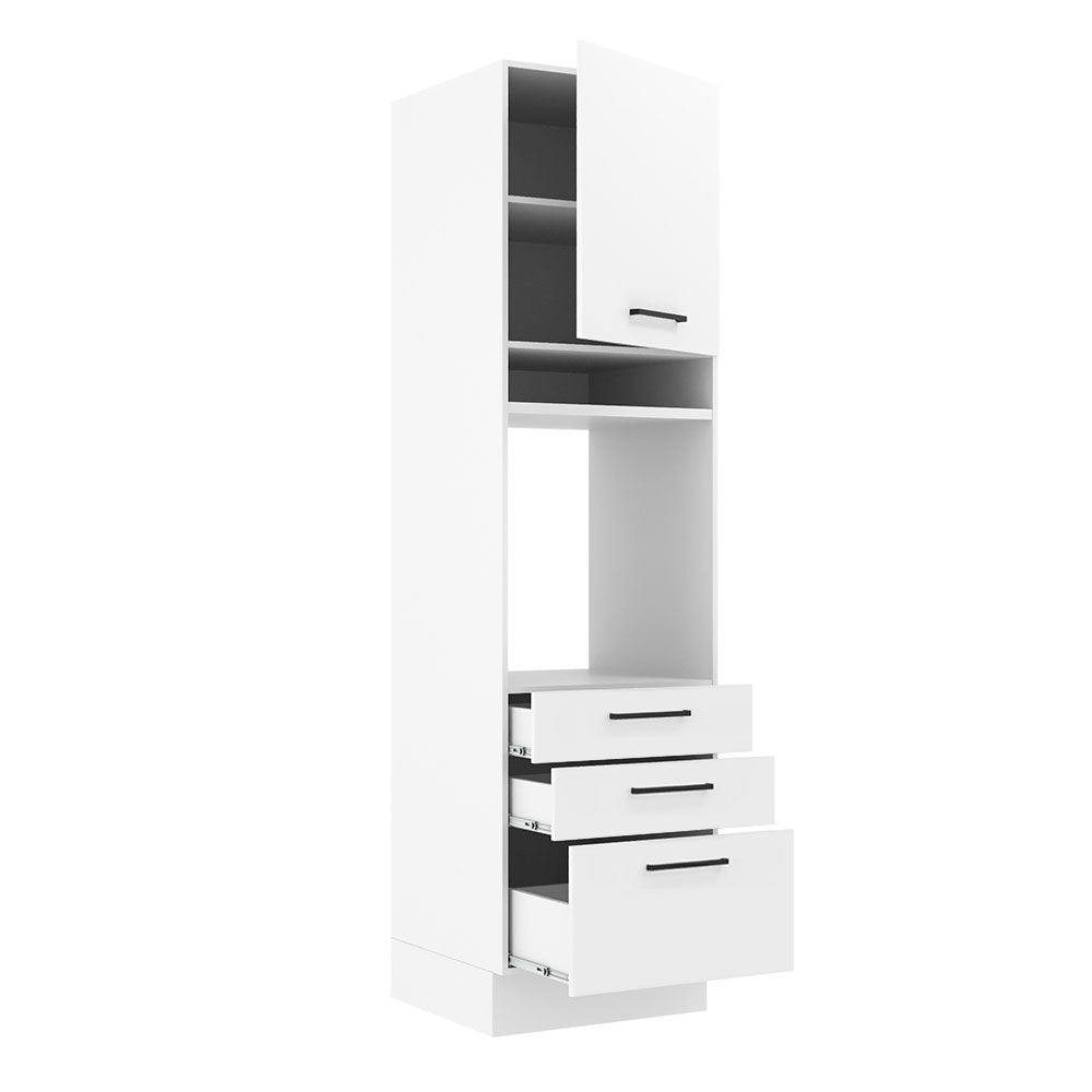 Mueble de Cocina para Horno 60 x 60 cm 1 Puerta 3 Cajones Agata Blanco