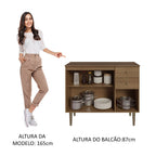 Gabinete Bajo para Fregadero 105 cm 3 Puertas 2 Cajones Marrón Gourmet Madesa