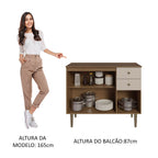 Gabinete Bajo para Fregadero 105 cm 3 Puertas 2 Cajones Marrón/Crema Gourmet Madesa