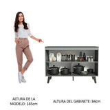 Gabinete Bajo 2 Puertas Con Patas Gris Nice Madesa